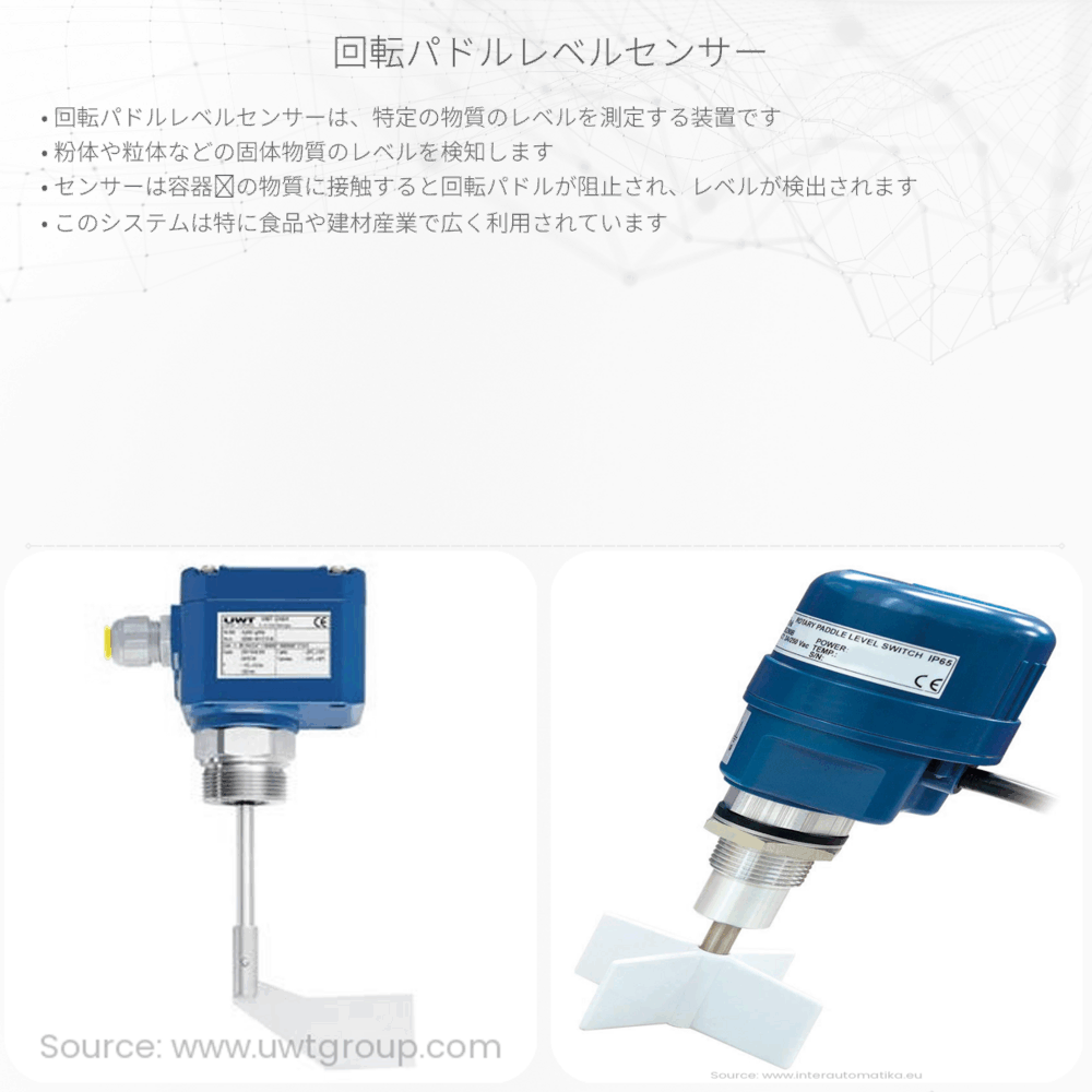 回転パドルレベルセンサー