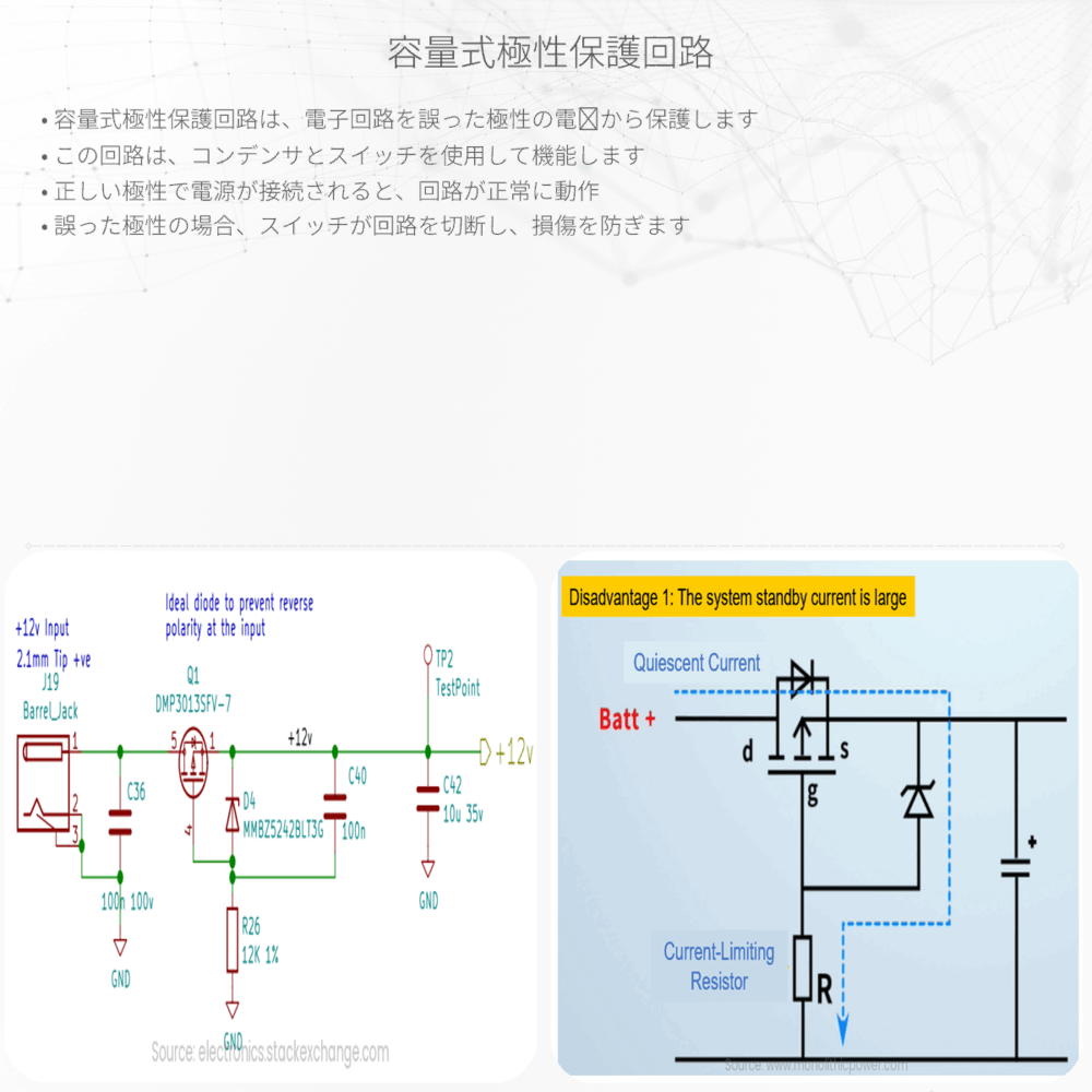 容量式極性保護回路