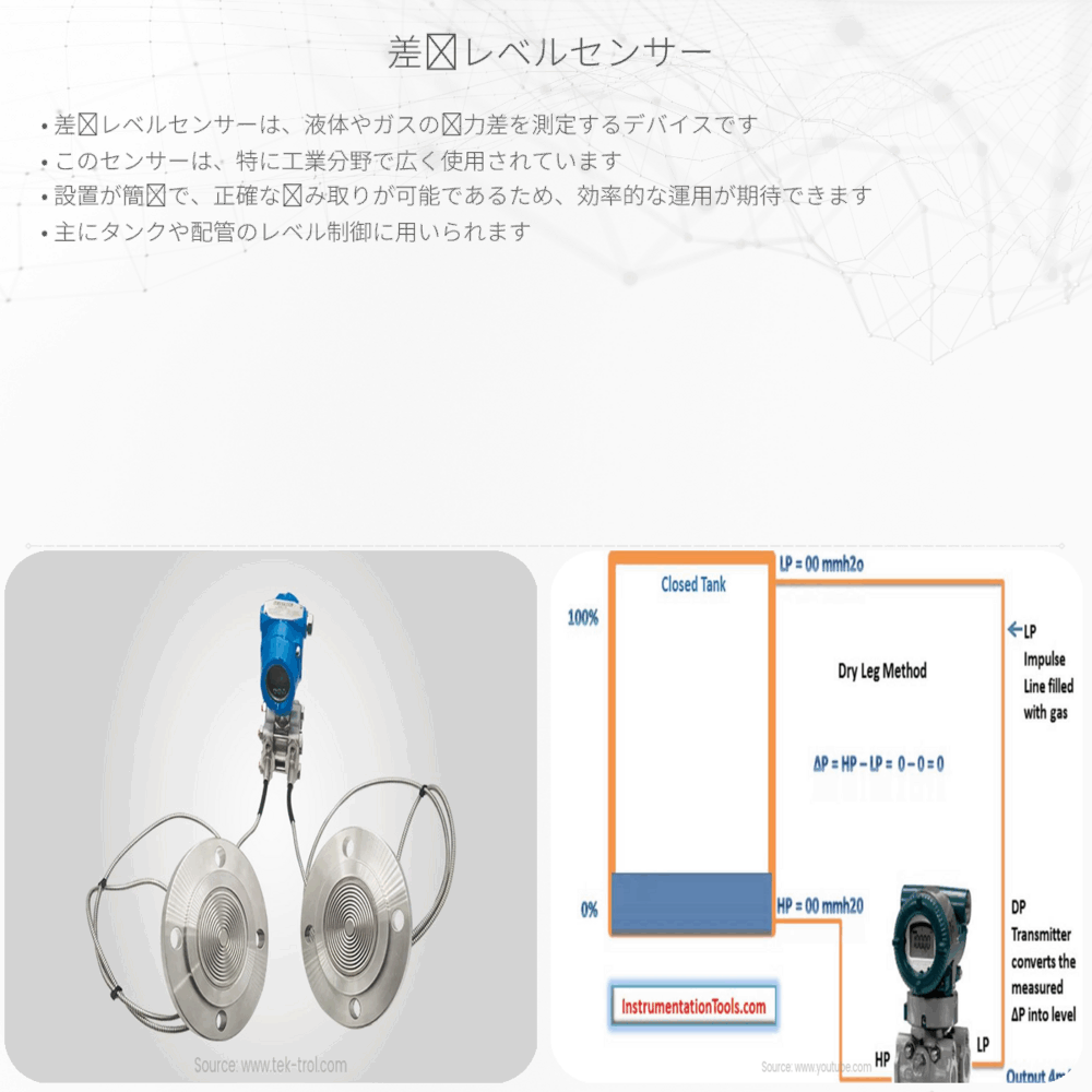 差圧レベルセンサー