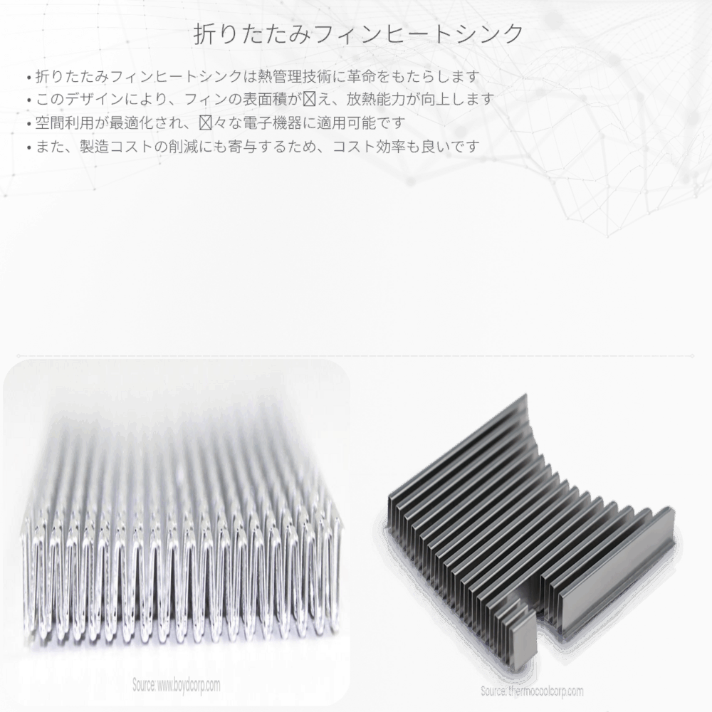 折りたたみフィンヒートシンク