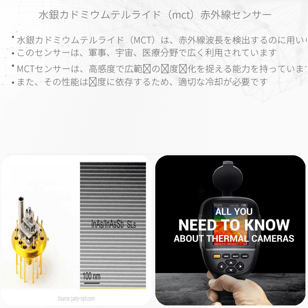 水銀カドミウムテルライド（MCT）赤外線センサー