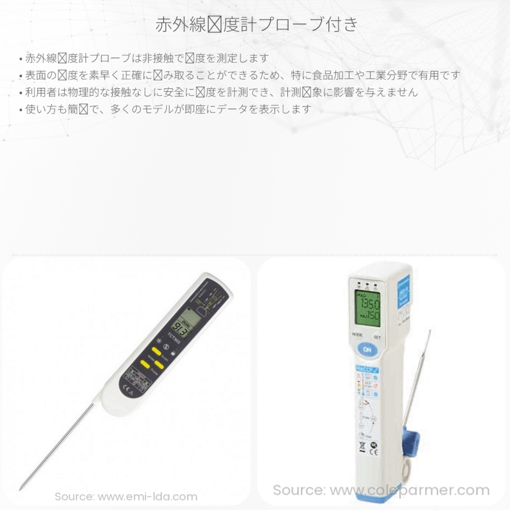 赤外線温度計プローブ付き