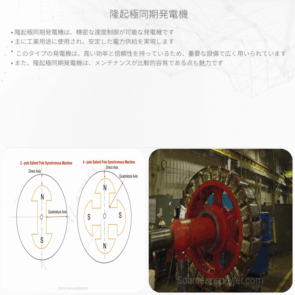 隆起極同期発電機