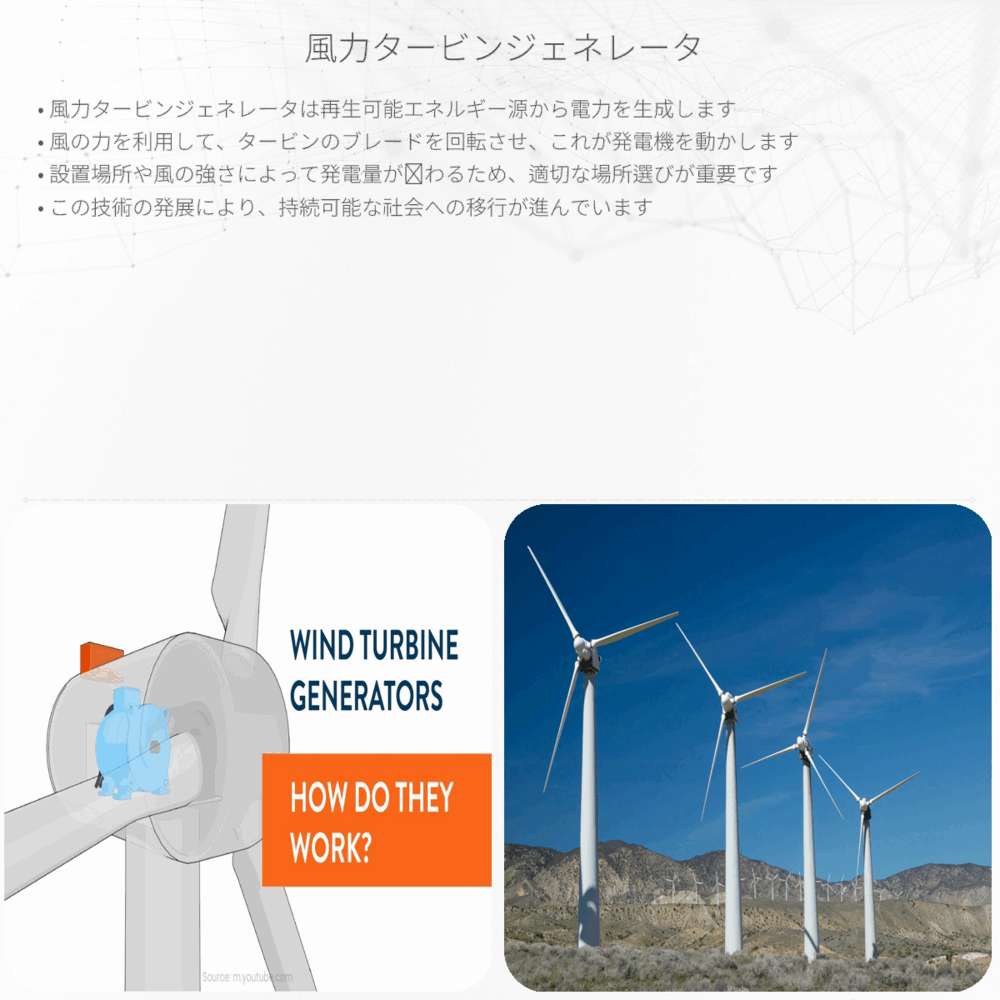 風力タービンジェネレータ