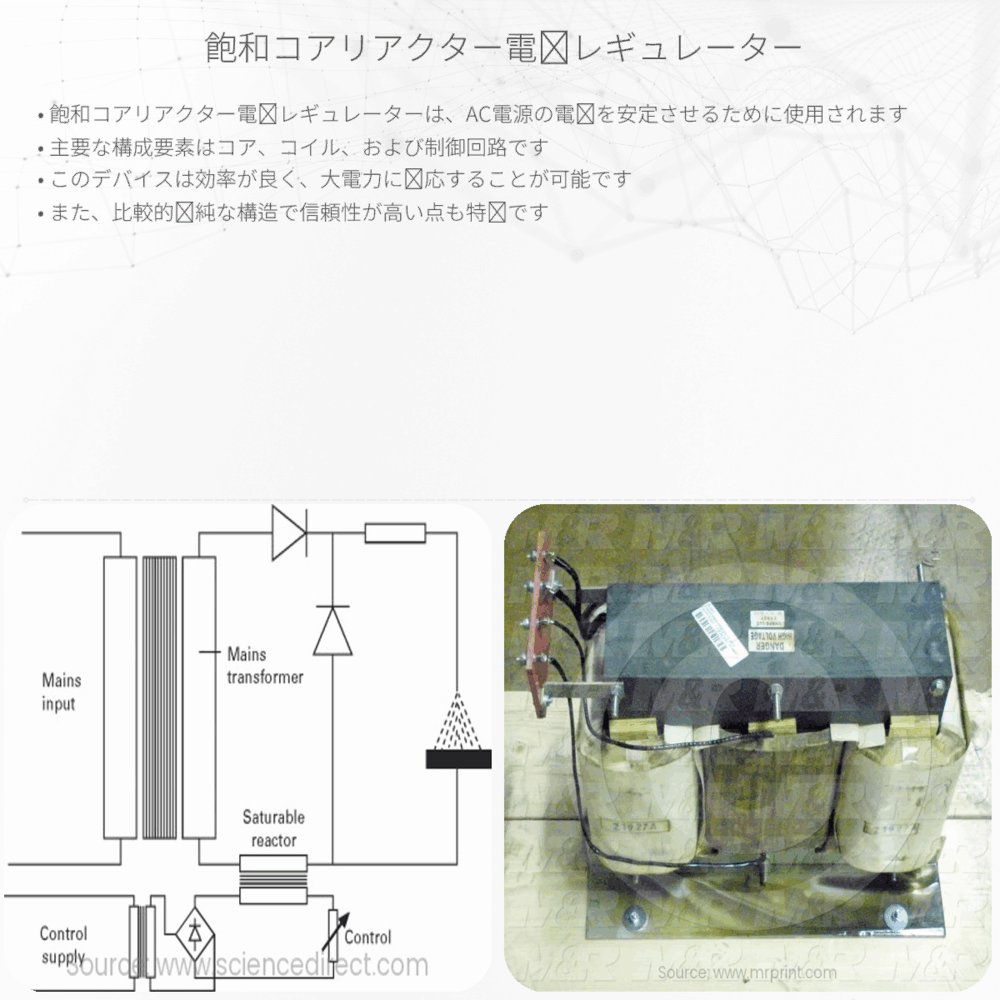 飽和コアリアクター電圧レギュレーター