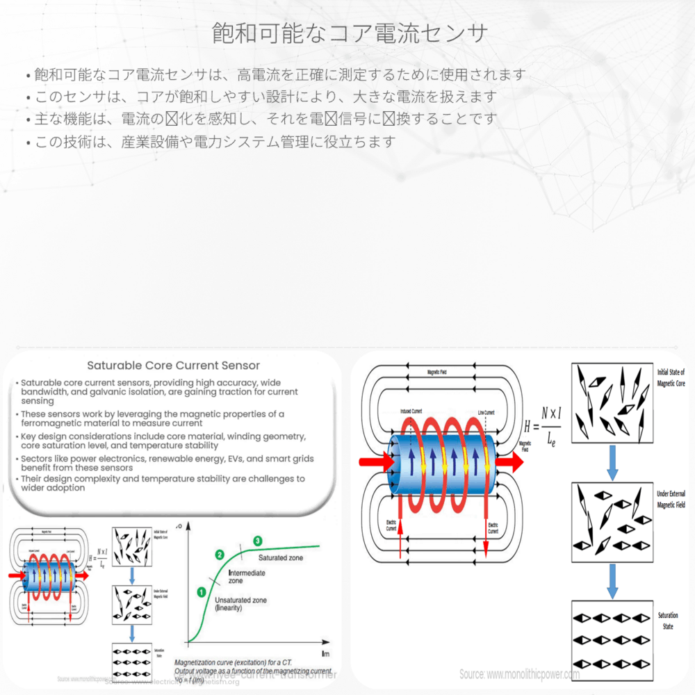 飽和可能なコア電流センサ