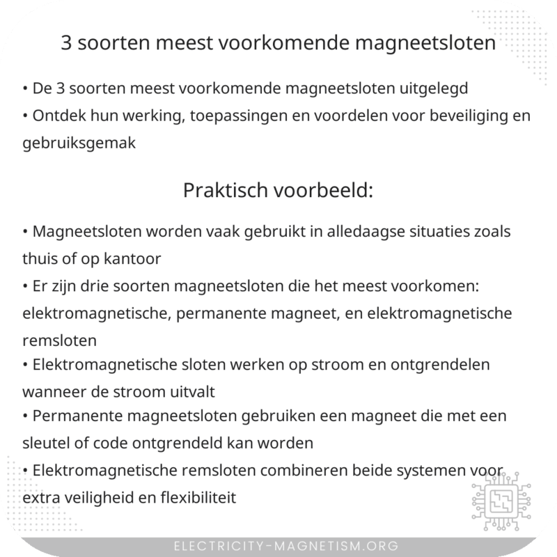 3 Soorten Meest Voorkomende Magneetsloten