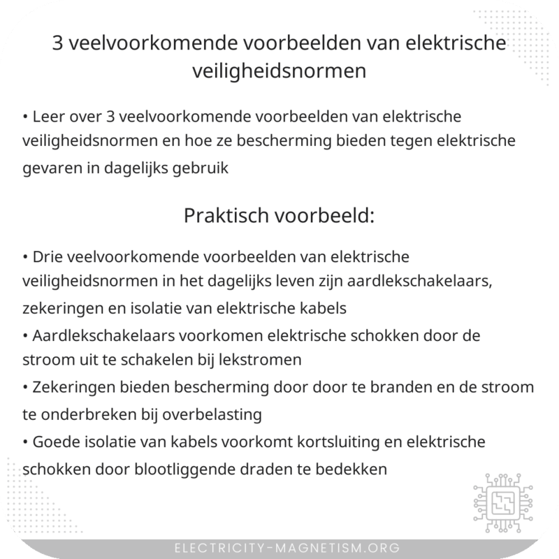 3 Veelvoorkomende Voorbeelden van Elektrische Veiligheidsnormen
