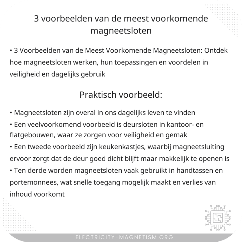 3 Voorbeelden van de Meest Voorkomende Magneetsloten