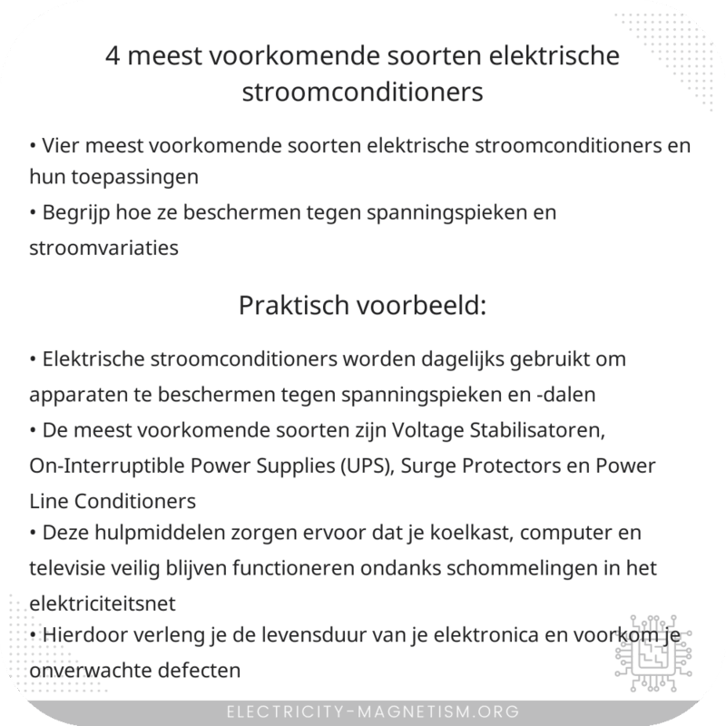 4 meest voorkomende soorten elektrische stroomconditioners
