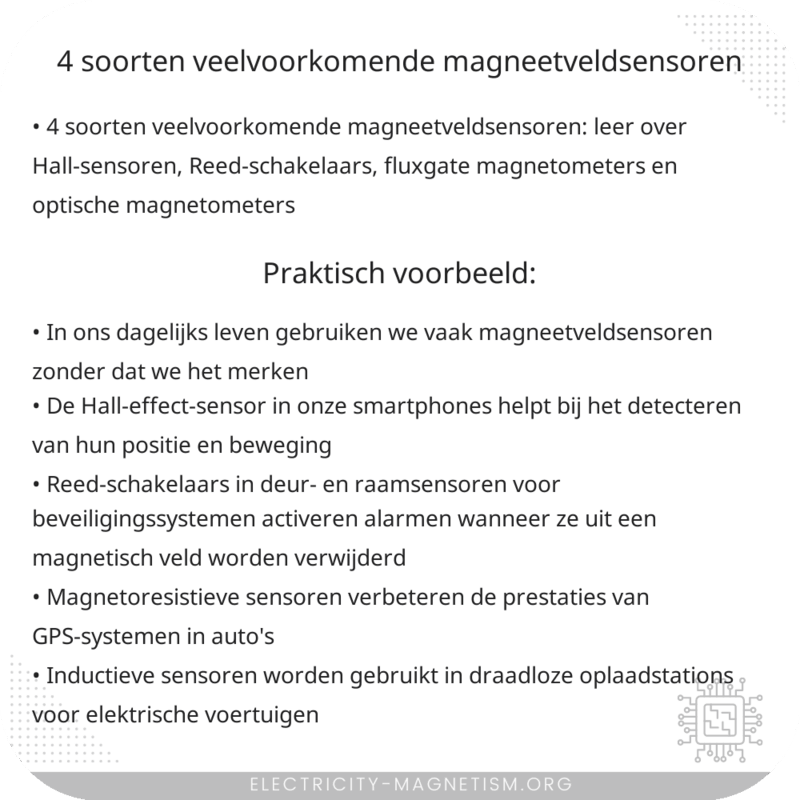 4 Soorten Veelvoorkomende Magneetveldsensoren