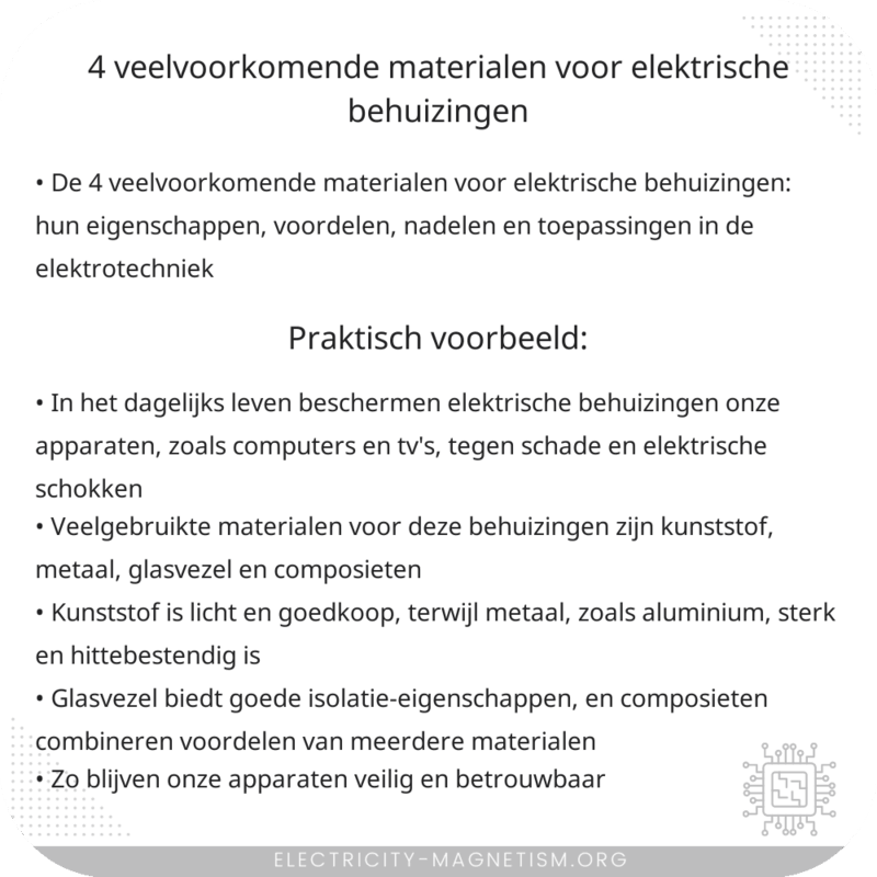 4 veelvoorkomende materialen voor elektrische behuizingen