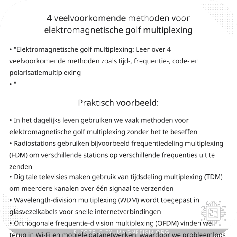 4 Veelvoorkomende Methoden Voor Elektromagnetische Golf Multiplexing