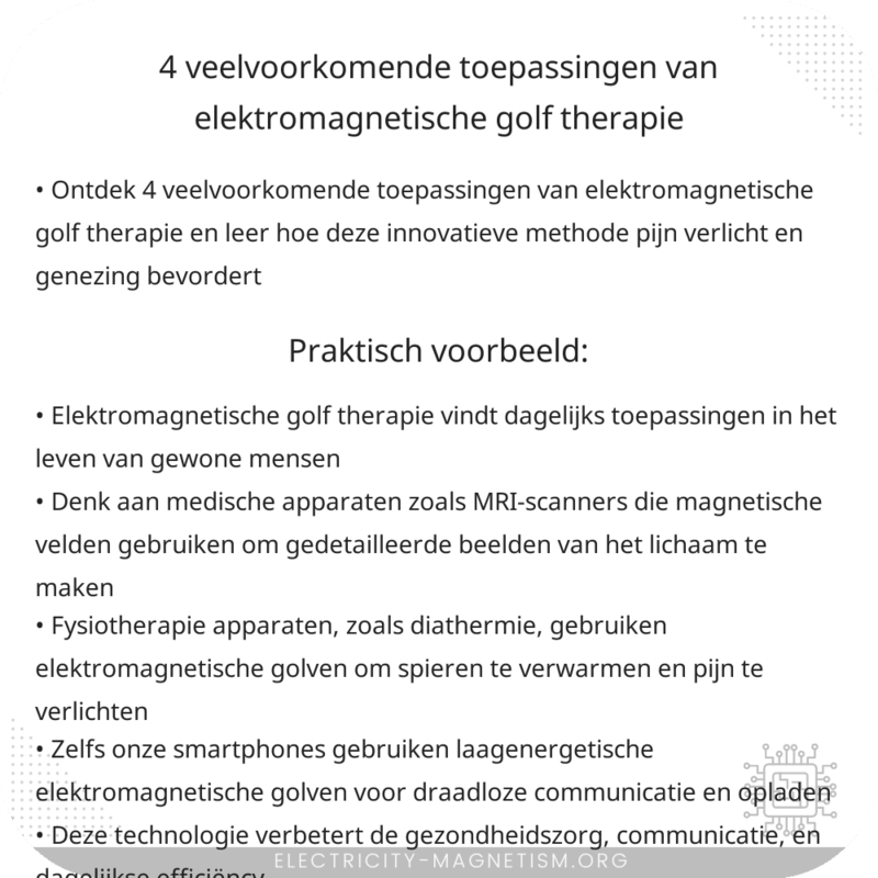 4 Veelvoorkomende Toepassingen van Elektromagnetische Golf Therapie
