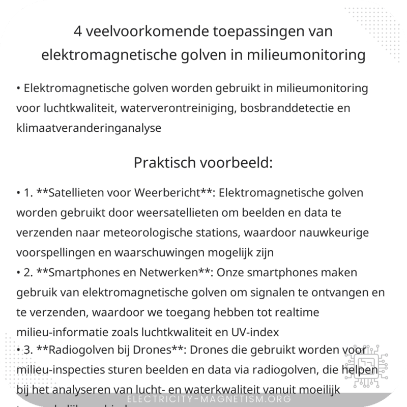 4 Veelvoorkomende Toepassingen van Elektromagnetische Golven in Milieumonitoring