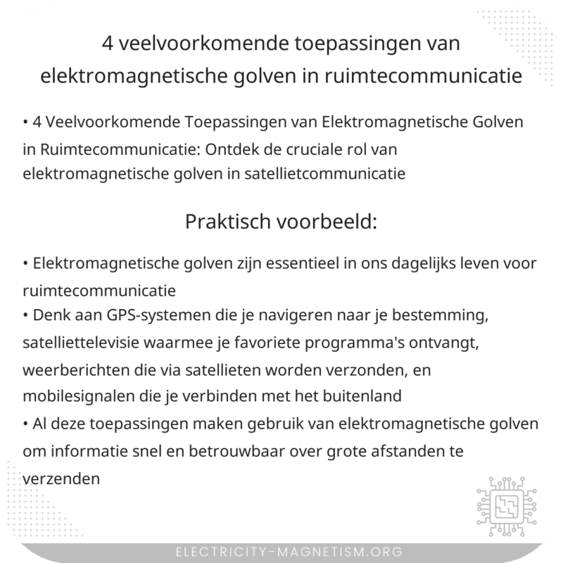 4 Veelvoorkomende Toepassingen van Elektromagnetische Golven in Ruimtecommunicatie