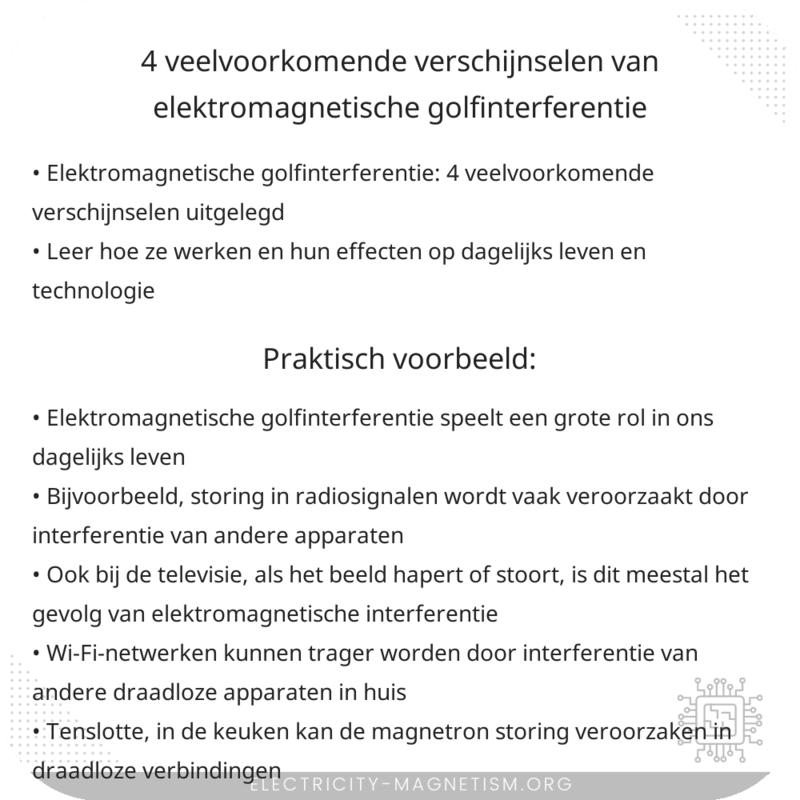 4 veelvoorkomende verschijnselen van elektromagnetische golfinterferentie