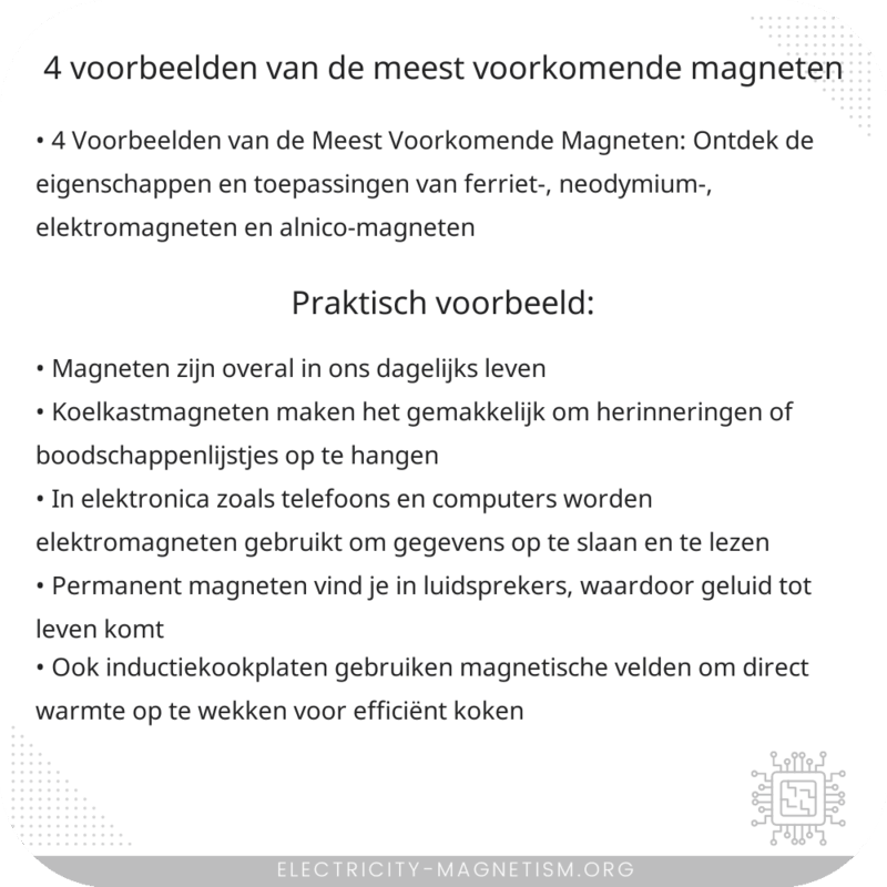 4 Voorbeelden van de Meest Voorkomende Magneten