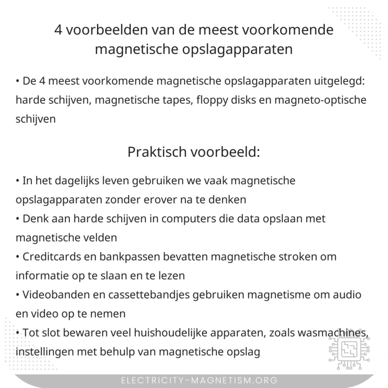 4 Voorbeelden van de Meest Voorkomende Magnetische Opslagapparaten