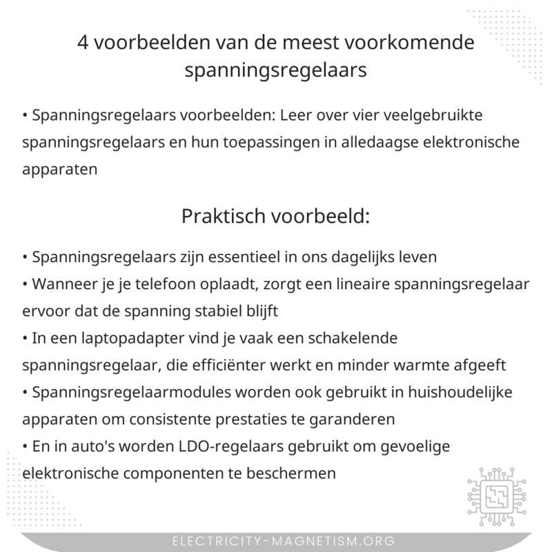 4 Voorbeelden van de Meest Voorkomende Spanningsregelaars