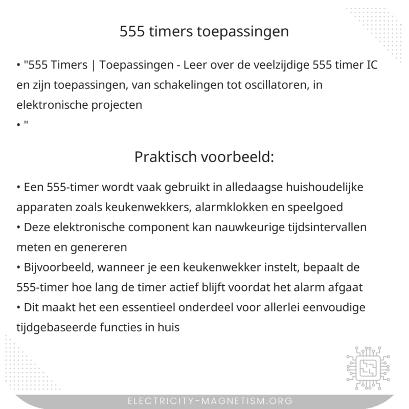 555 Timers | Toepassingen