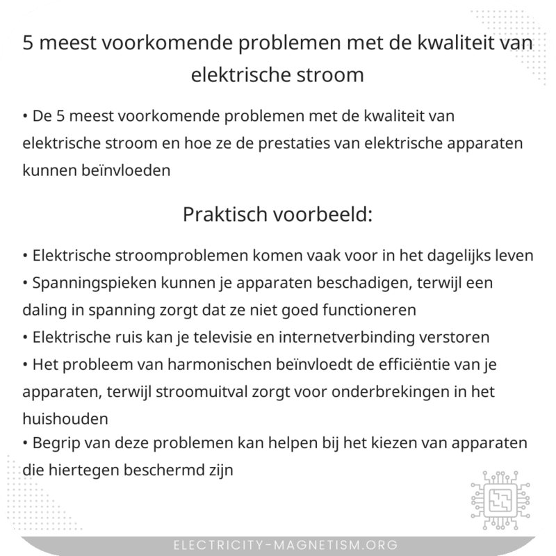 5 meest voorkomende problemen met de kwaliteit van elektrische stroom