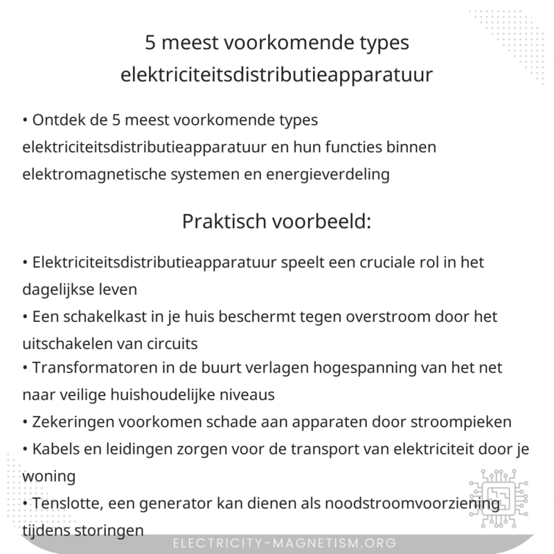 5 Meest Voorkomende Types Elektriciteitsdistributieapparatuur