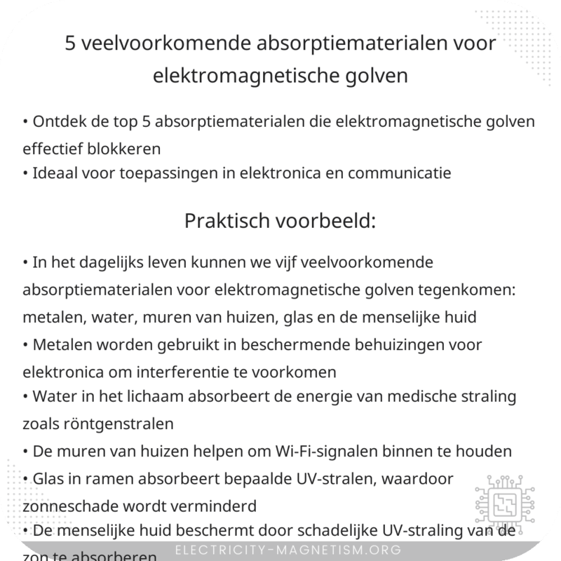 5 Veelvoorkomende Absorptiematerialen voor Elektromagnetische Golven