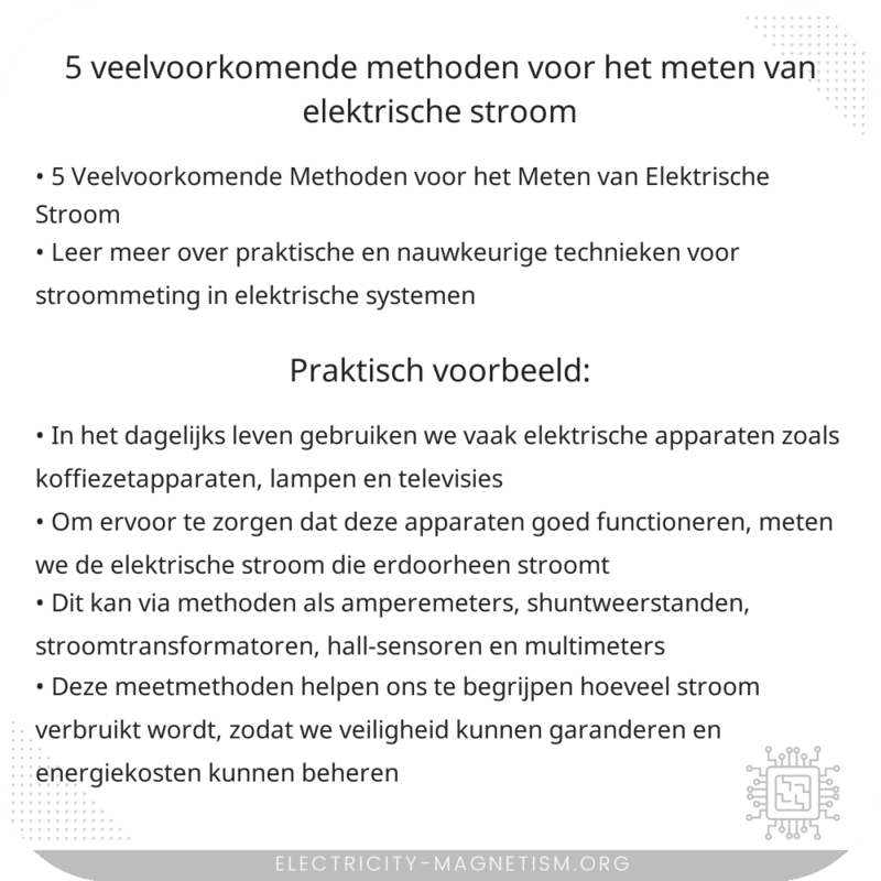 5 Veelvoorkomende Methoden voor het Meten van Elektrische Stroom