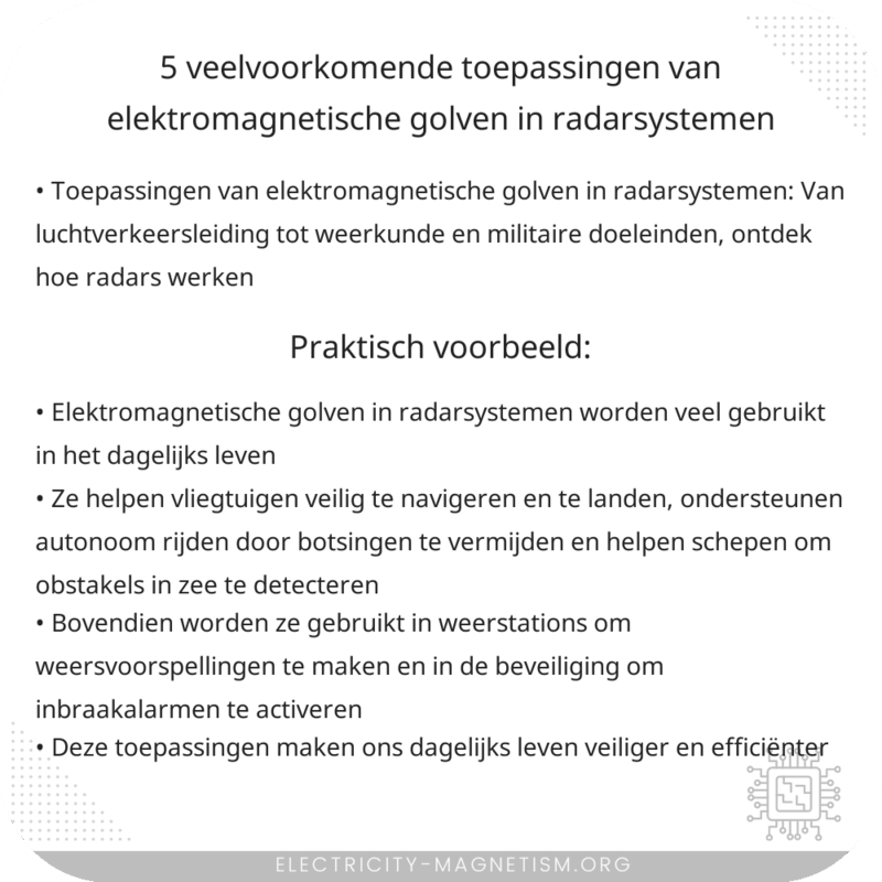 5 Veelvoorkomende Toepassingen van Elektromagnetische Golven in Radarsystemen