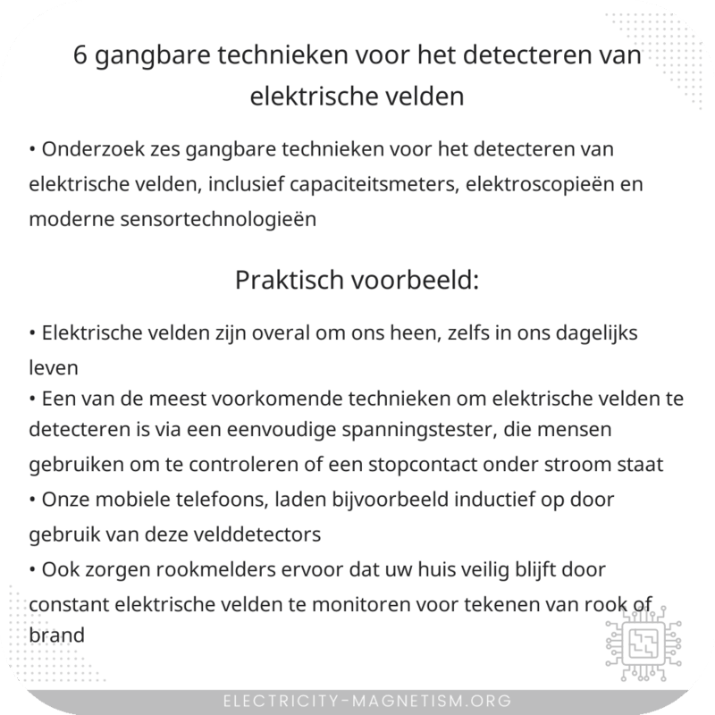 6 gangbare technieken voor het detecteren van elektrische velden