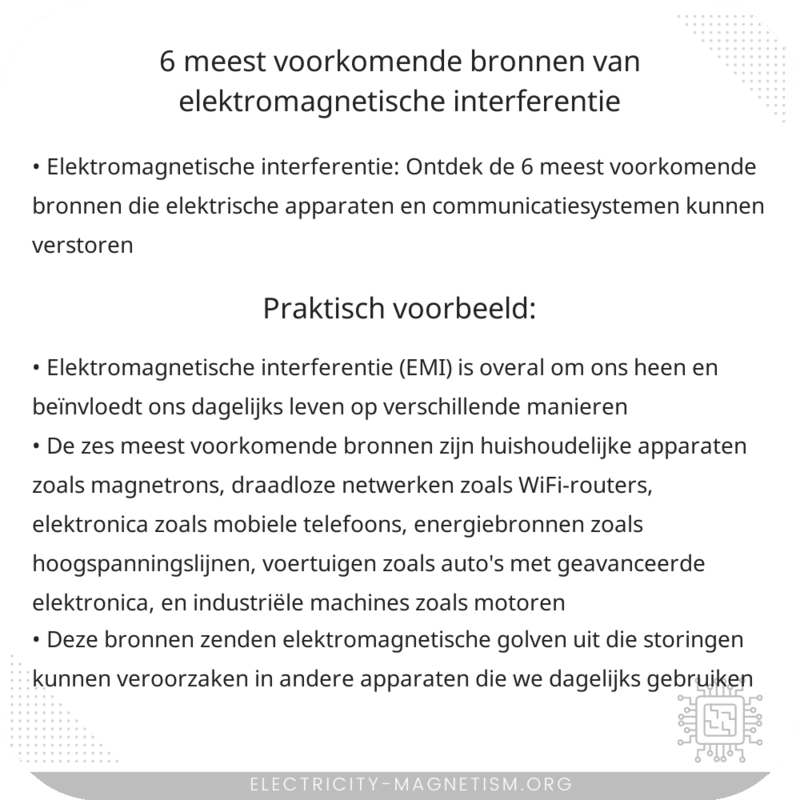 6 meest voorkomende bronnen van elektromagnetische interferentie
