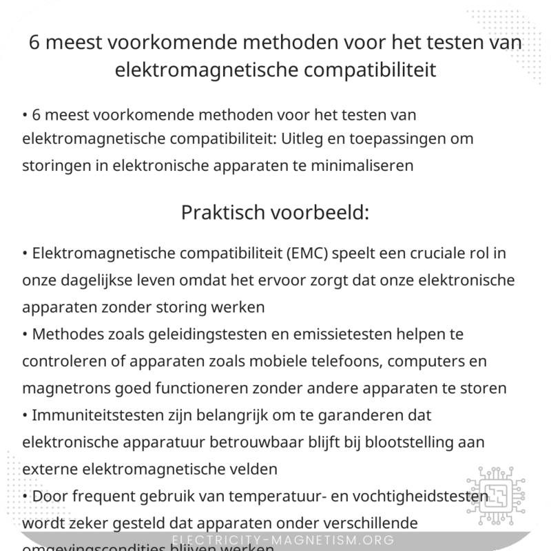 6 meest voorkomende methoden voor het testen van elektromagnetische compatibiliteit