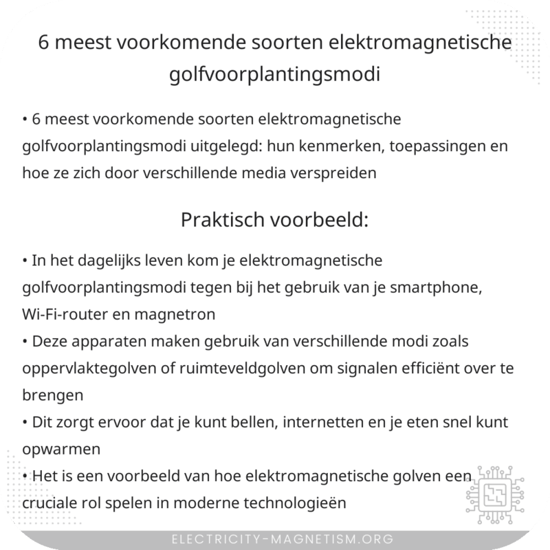 6 Meest Voorkomende Soorten Elektromagnetische Golfvoorplantingsmodi
