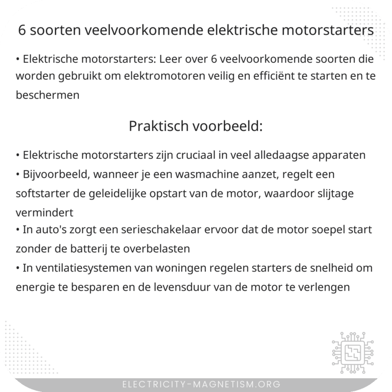 6 Soorten Veelvoorkomende Elektrische Motorstarters