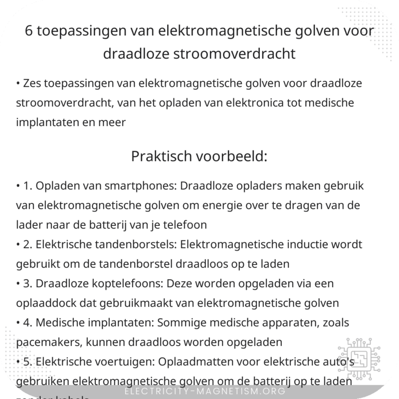 6 toepassingen van elektromagnetische golven voor draadloze stroomoverdracht