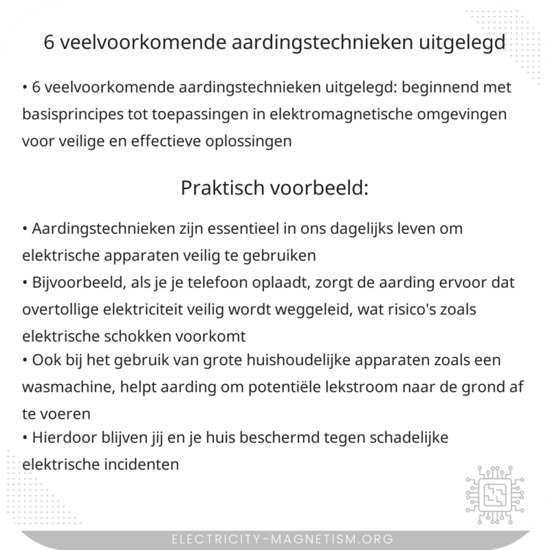 6 veelvoorkomende aardingstechnieken uitgelegd