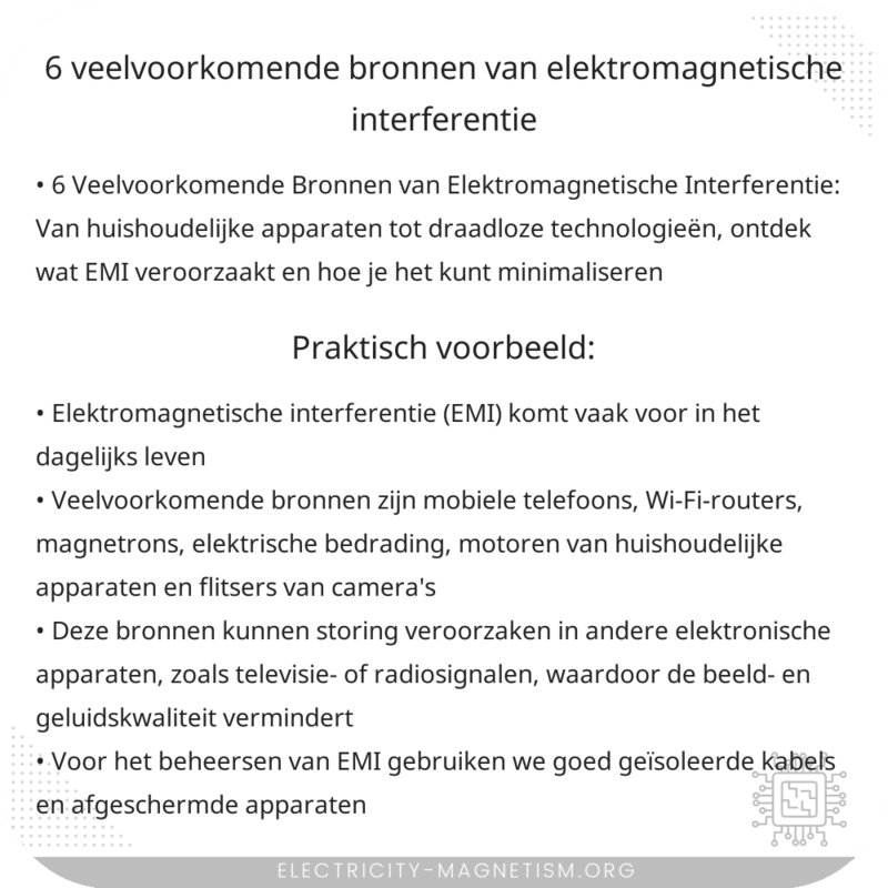 6 Veelvoorkomende Bronnen van Elektromagnetische Interferentie