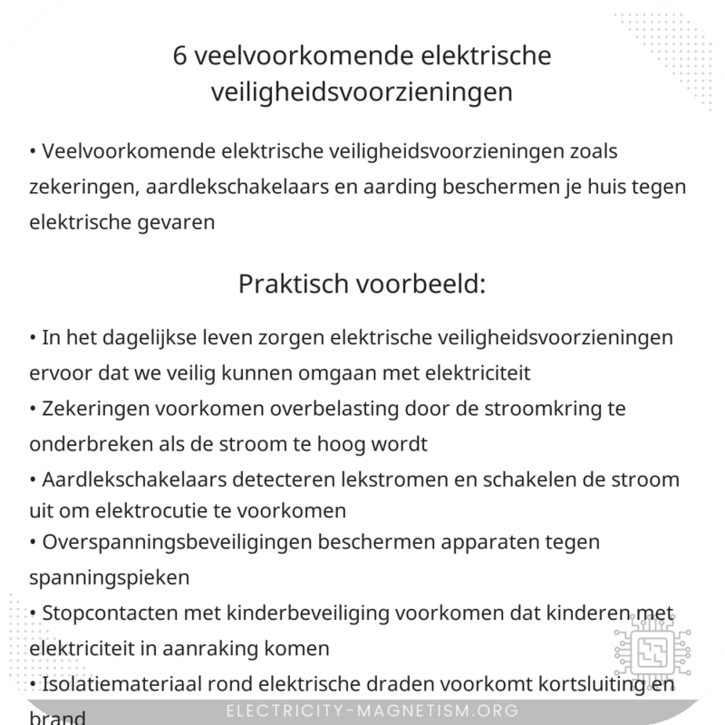 6 veelvoorkomende elektrische veiligheidsvoorzieningen