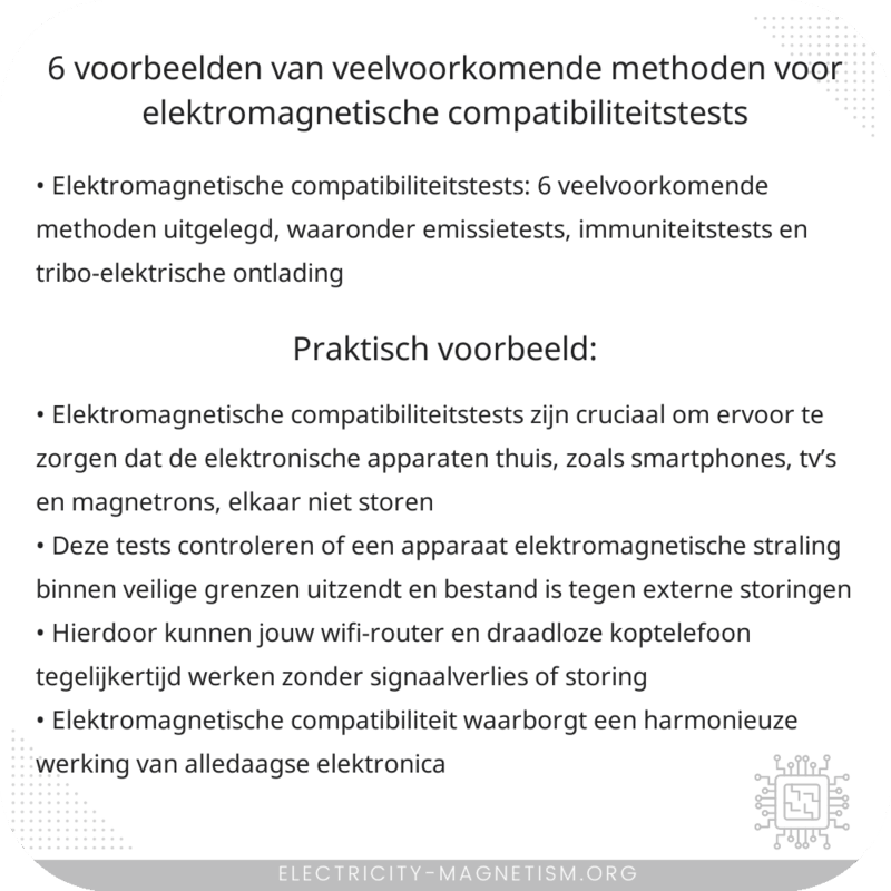 6 Voorbeelden van Veelvoorkomende Methoden voor Elektromagnetische Compatibiliteitstests