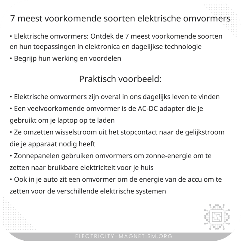 7 Meest Voorkomende Soorten Elektrische Omvormers
