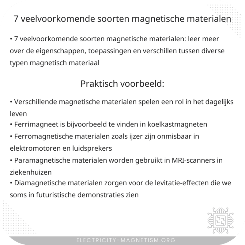 7 veelvoorkomende soorten magnetische materialen