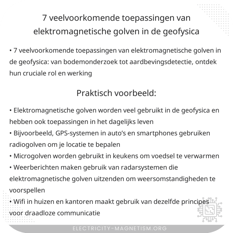 7 veelvoorkomende toepassingen van elektromagnetische golven in de geofysica