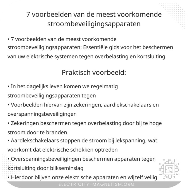 7 voorbeelden van de meest voorkomende stroombeveiligingsapparaten