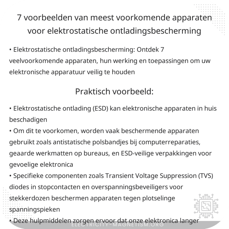 7 Voorbeelden van Meest Voorkomende Apparaten voor Elektrostatische Ontladingsbescherming