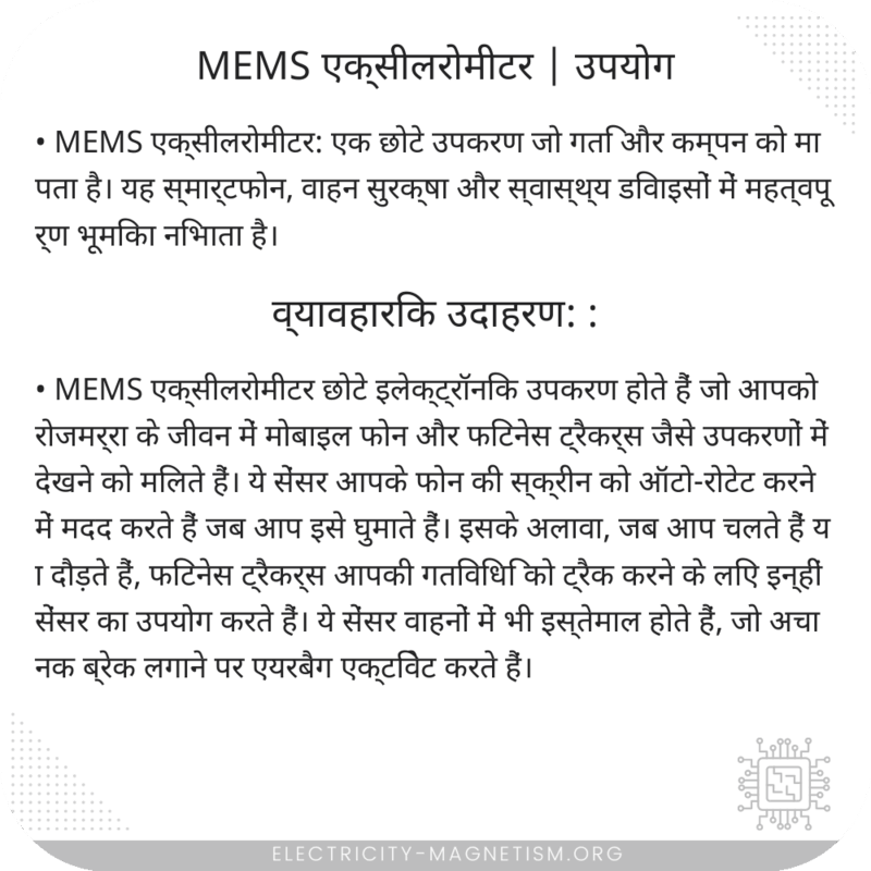 MEMS एक्सीलरोमीटर | उपयोग