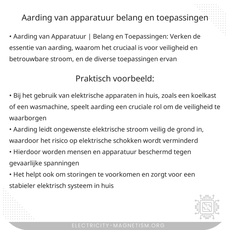 Aarding van Apparatuur | Belang en Toepassingen
