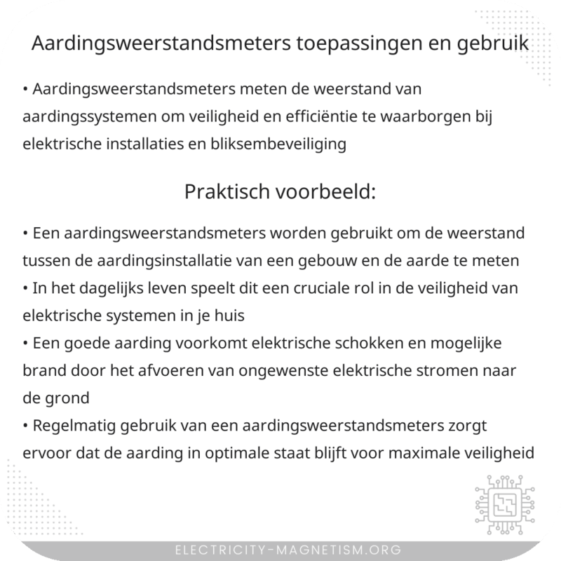 Aardingsweerstandsmeters: Toepassingen en Gebruik