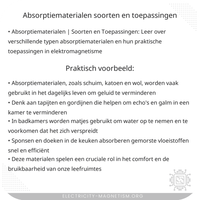 Absorptiematerialen | Soorten en Toepassingen