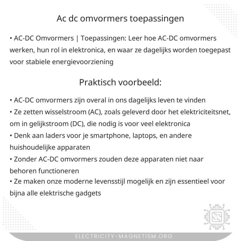 AC-DC Omvormers | Toepassingen